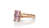 Oval Pink Sapphire Solitaire Ring in 14K White Gold | Romantic Pink Gemstone Engagement Ring | Elegant Modern Proposal Ring | oval pink