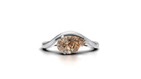 Pear Solitaire With Twisted Engagement Ring 1CT Pear Twisted Solitaire moissanite Diamond Ring Pear Solitaire Diamond Ring For Gift | pearl