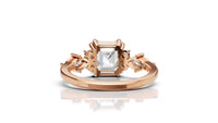 Emerald Cut Cluster Diamond Ring in Rose Gold | 14K Gold Vintage Inspired Engagement Ring | Asscher Cut Art Deco Ring by Pearl Jewelz gift