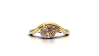 Pear Solitaire With Twisted Engagement Ring 1CT Pear Twisted Solitaire moissanite Diamond Ring Pear Solitaire Diamond Ring For Gift | pearl