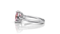 Oval Pink Sapphire Solitaire Ring in 14K White Gold | Romantic Pink Gemstone Engagement Ring | Elegant Modern Proposal Ring | oval pink