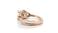 Blue Princess Cut Moissanite Ring | Rose Gold Trillion Accent Engagement Ring | Engagements | Proposals |Unique Bridal Jewelry Pearl Jewelz