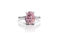 Oval Pink Sapphire Solitaire Ring in 14K White Gold | Romantic Pink Gemstone Engagement Ring | Elegant Modern Proposal Ring | oval pink