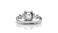 Emerald Cut Cluster Diamond Ring in Rose Gold | 14K Gold Vintage Inspired Engagement Ring | Asscher Cut Art Deco Ring by Pearl Jewelz gift