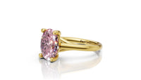 Oval Pink Sapphire Solitaire Ring in 14K White Gold | Romantic Pink Gemstone Engagement Ring | Elegant Modern Proposal Ring | oval pink