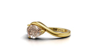 Pear Solitaire With Twisted Engagement Ring 1CT Pear Twisted Solitaire moissanite Diamond Ring Pear Solitaire Diamond Ring For Gift | pearl