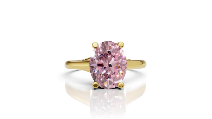 Oval Pink Sapphire Solitaire Ring in 14K White Gold | Romantic Pink Gemstone Engagement Ring | Elegant Modern Proposal Ring | oval pink